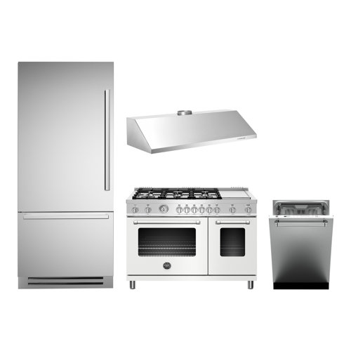 Bottom Freezer Refrigerator Wall Mounted Range Hood Kitchen Appliance